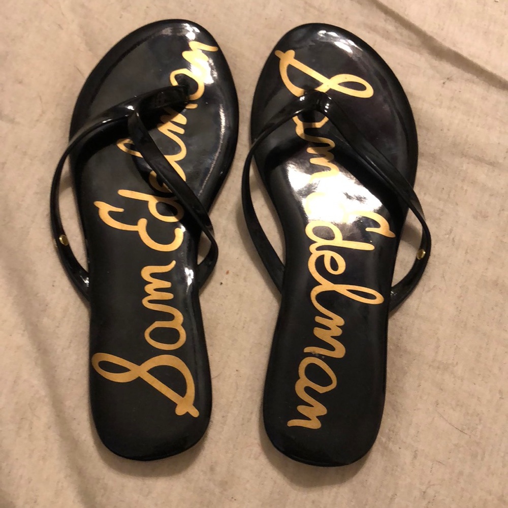 Sam Edelman patent leather thong sandals